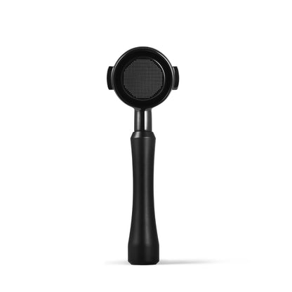 MHW-3BOMBER Astra Collection bottomless portafilter, black metal coffee tool.