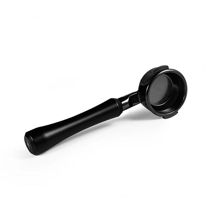 MHW-3BOMBER Astra black bottomless portafilter for espresso machines. Coffee making equipment.
