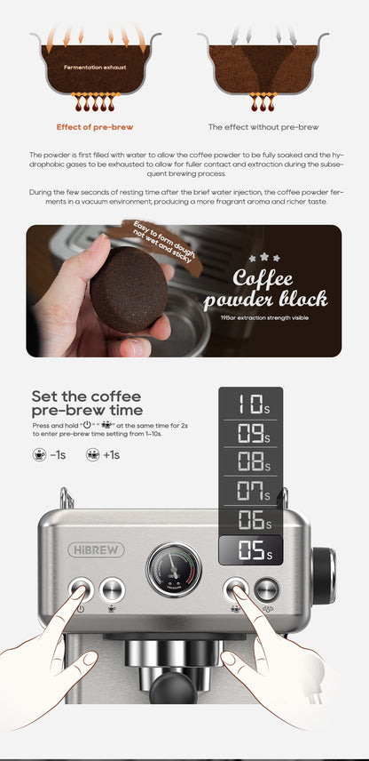 HiBREW H10A Espresso Coffee Machine with Temperature Adjustment