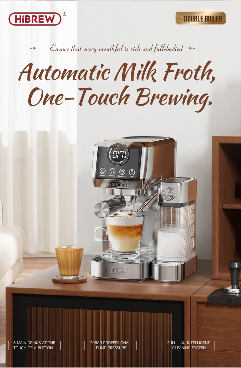 HiBREW H13A 20 Bar Espresso Coffee Machine With Milk Frother