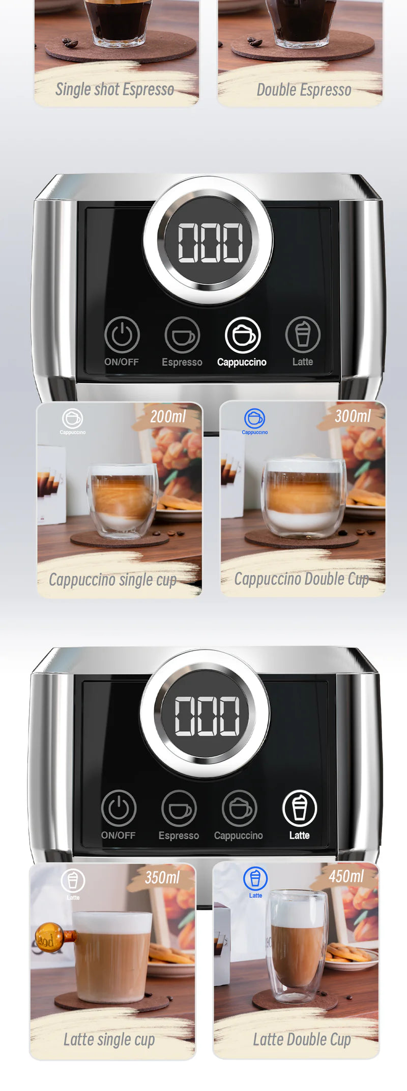 HiBREW H13A 20 Bar Espresso Coffee Machine With Milk Frother