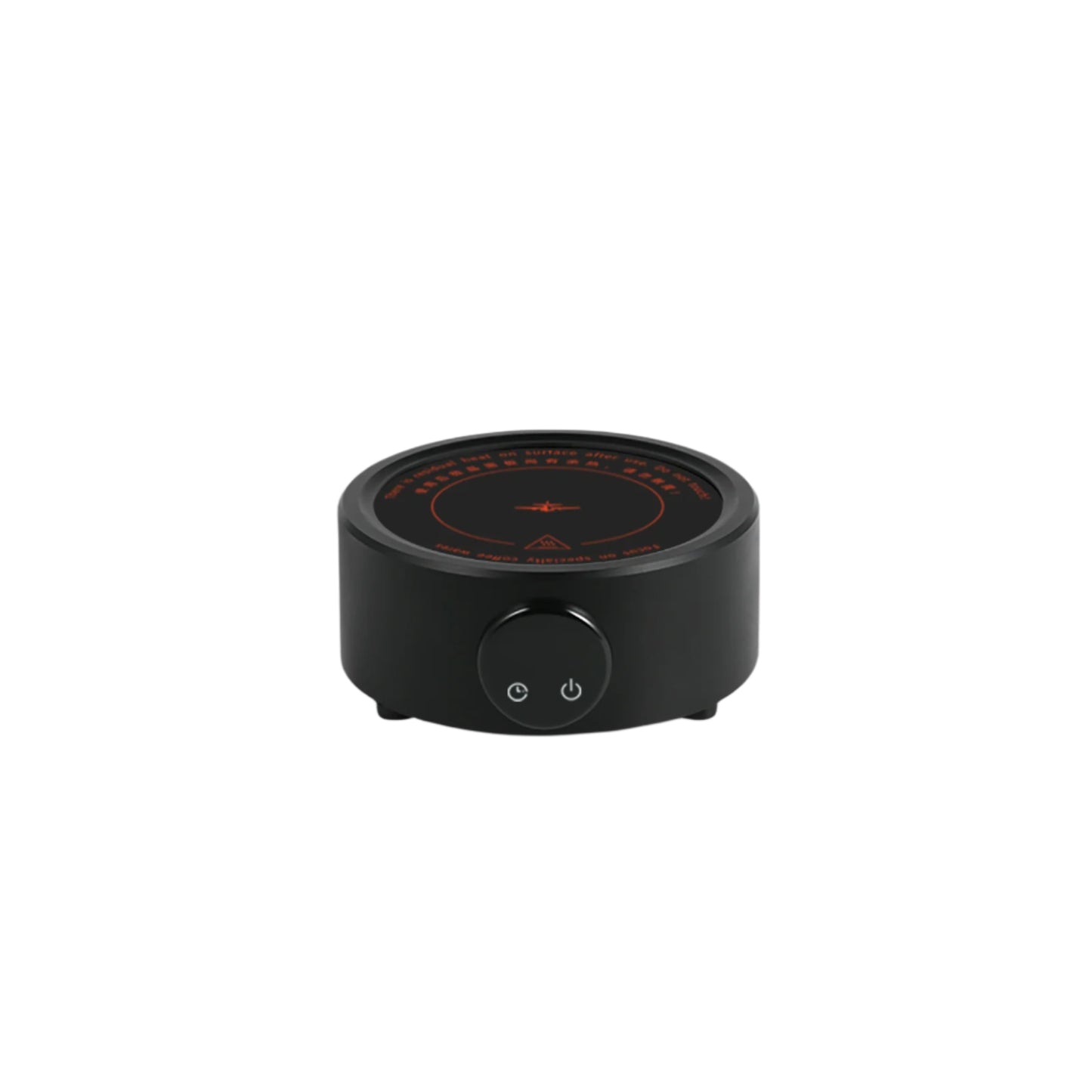 MHW-3BOMBER black mini electric stove with temperature control for coffee brewing.
