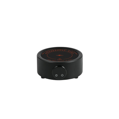MHW-3BOMBER black mini electric stove with temperature control for coffee brewing.