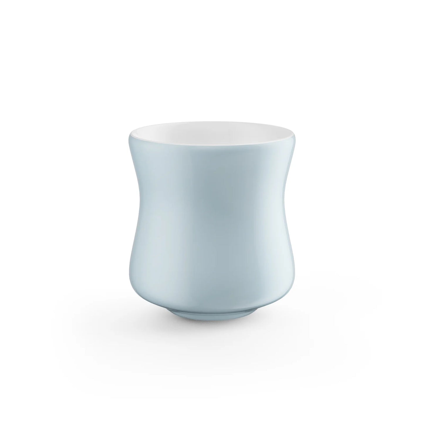 MHW-3BOMBER Aura light blue ceramic cup with a curved design. 