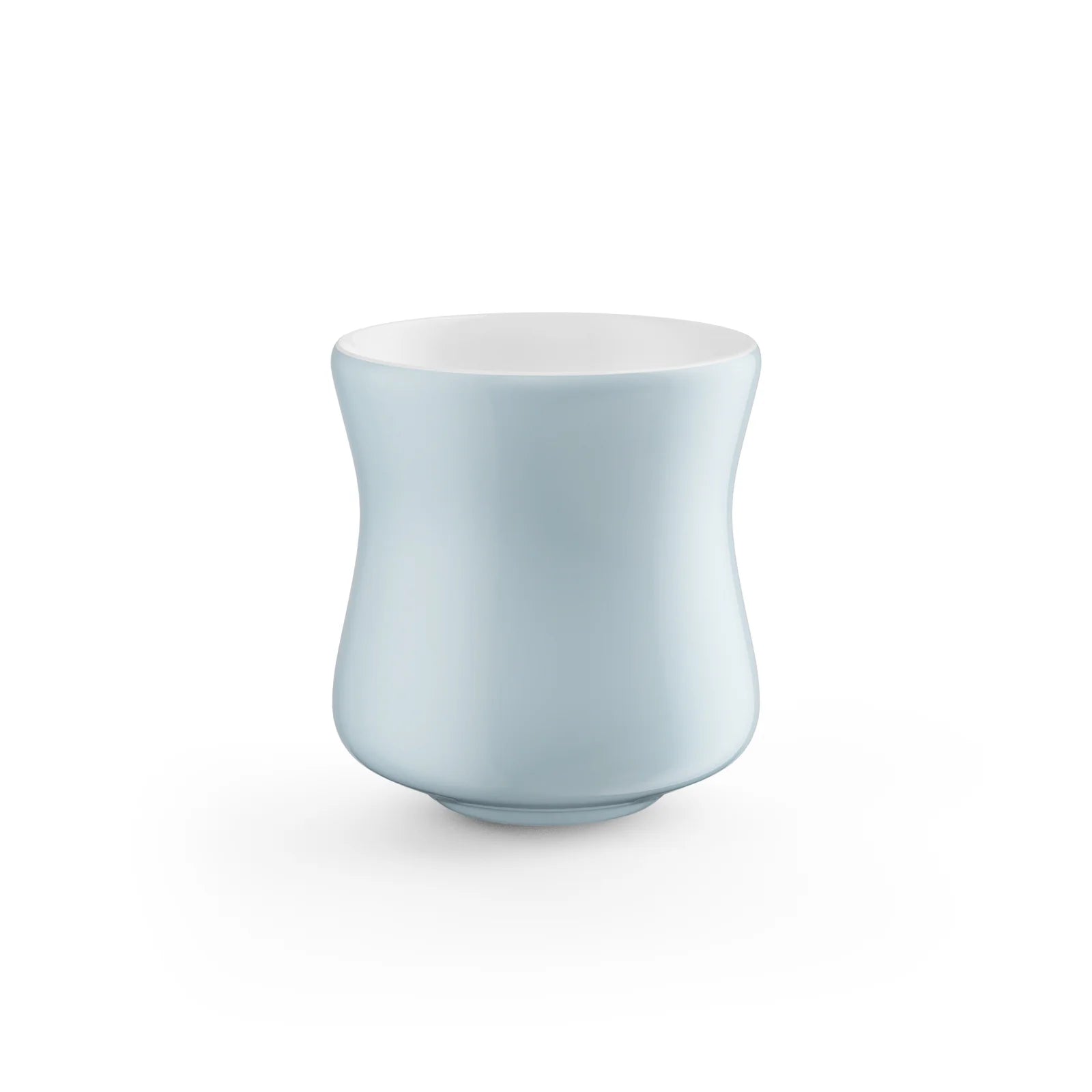 MHW-3BOMBER Aura light blue ceramic cup with a curved design. 